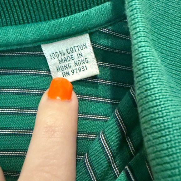 Classic Green Striped Polo Shirt - Picture 4 of 5